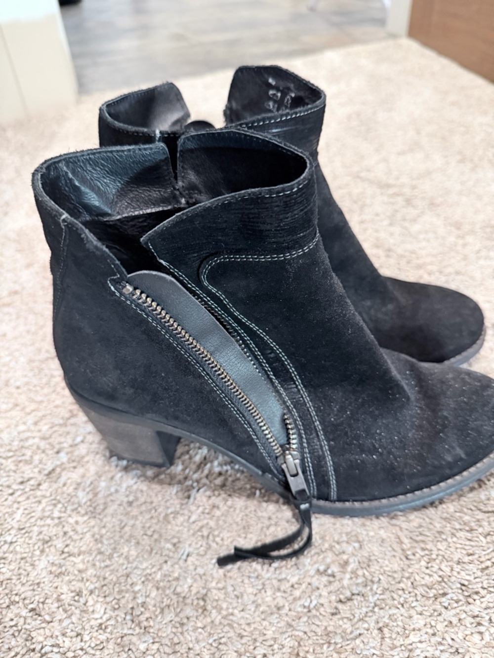 Taos Footwear Billie Black Suede Side-Zip Ankle Boot - Picture 3 of 5